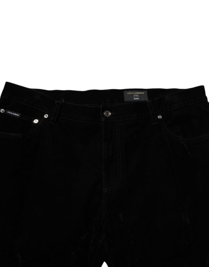 Black Cotton Slim Fit Denim Trouser Jeans