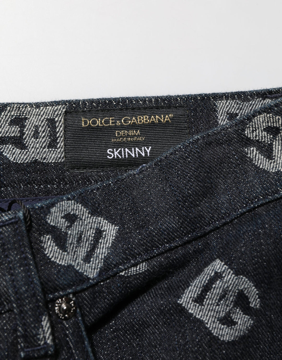 Black DG Monogram Cotton Skinny Denim Jeans