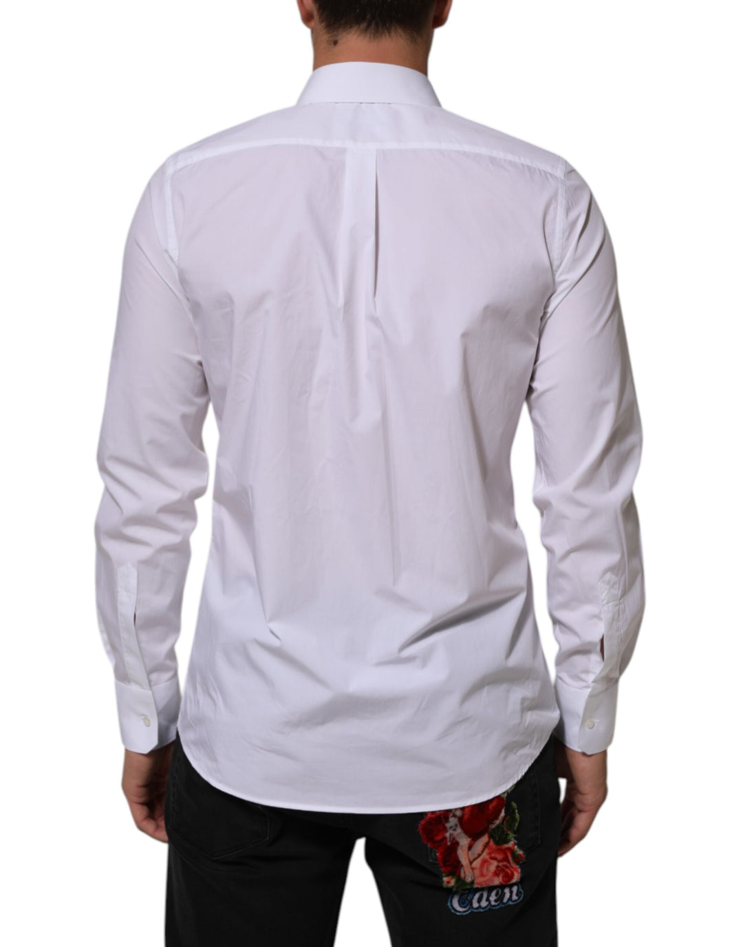 Dolce & Gabbana White Cotton MARTINI Men Formal Dress Shirt