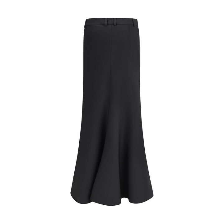 Godet Maxi Skirt in virgin wool