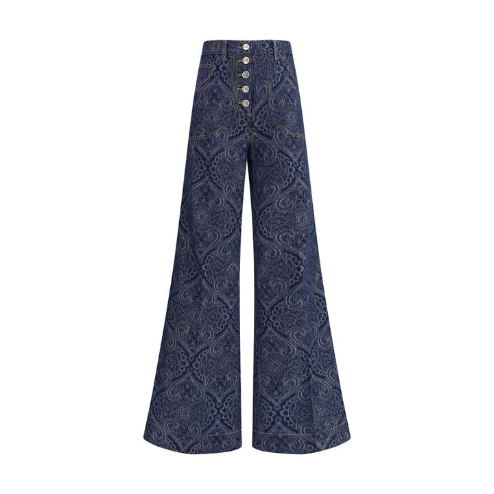 Jacquard-patterned flare Jeans
