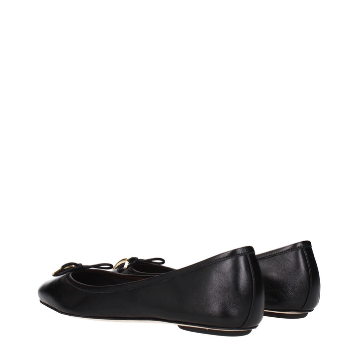 Black Leather Ballet Flats