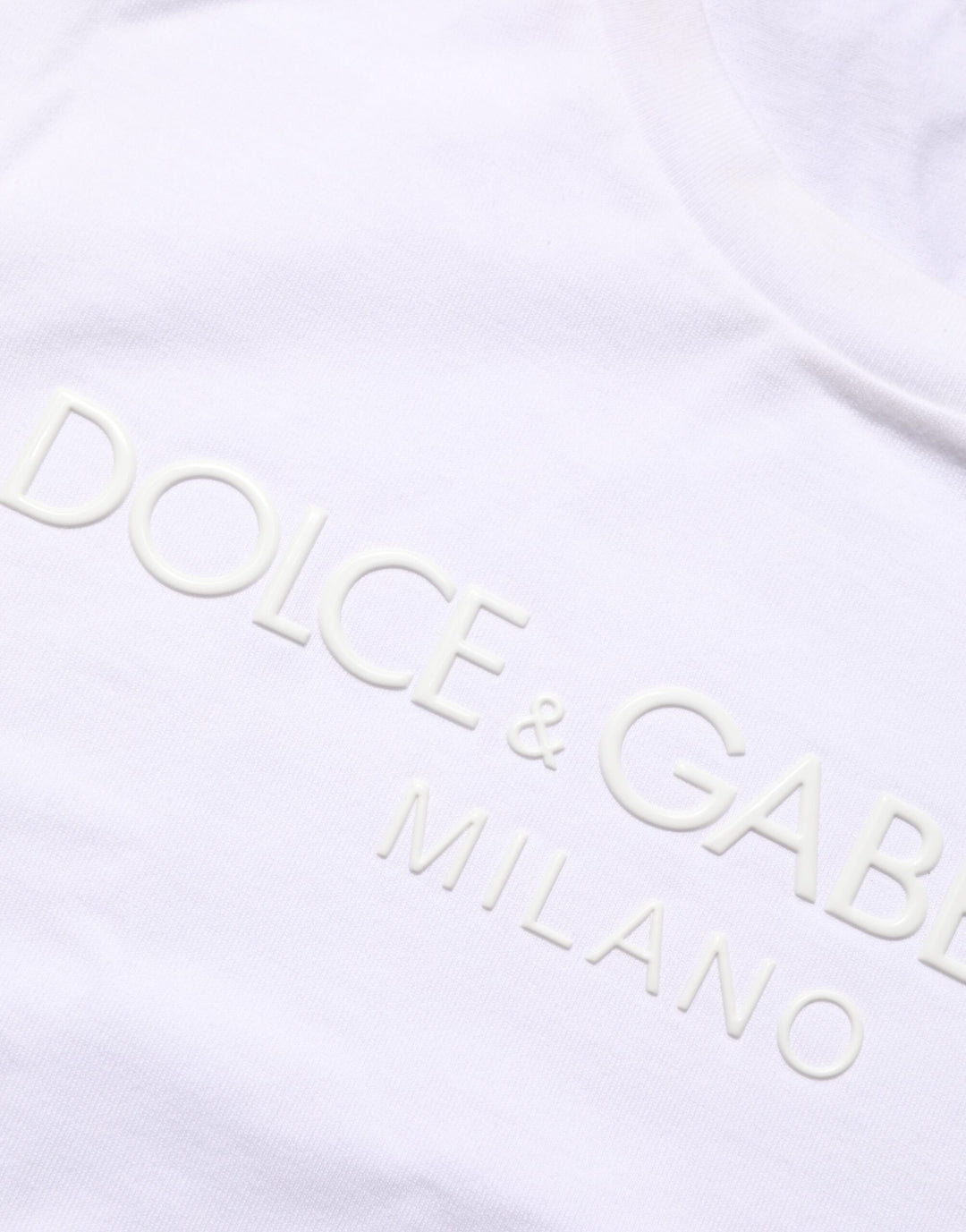 Dolce & Gabbana White Cotton Crew Neck Short Sleeves T-shirt