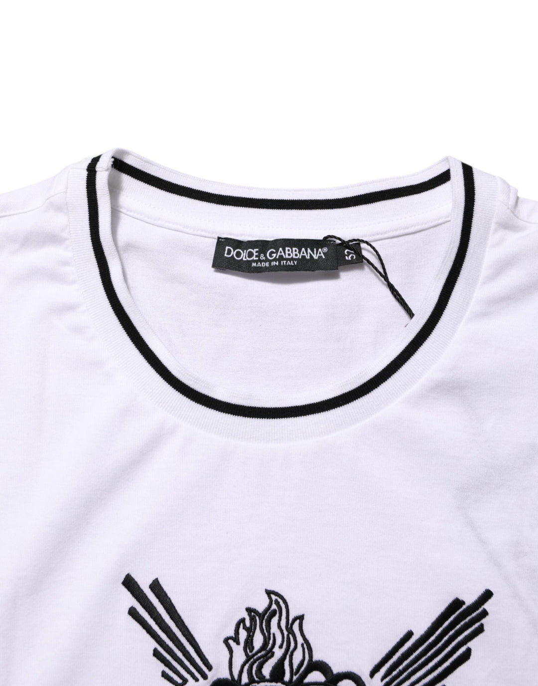Dolce & Gabbana White Sacred Heart Short Sleeve Men T-shirt