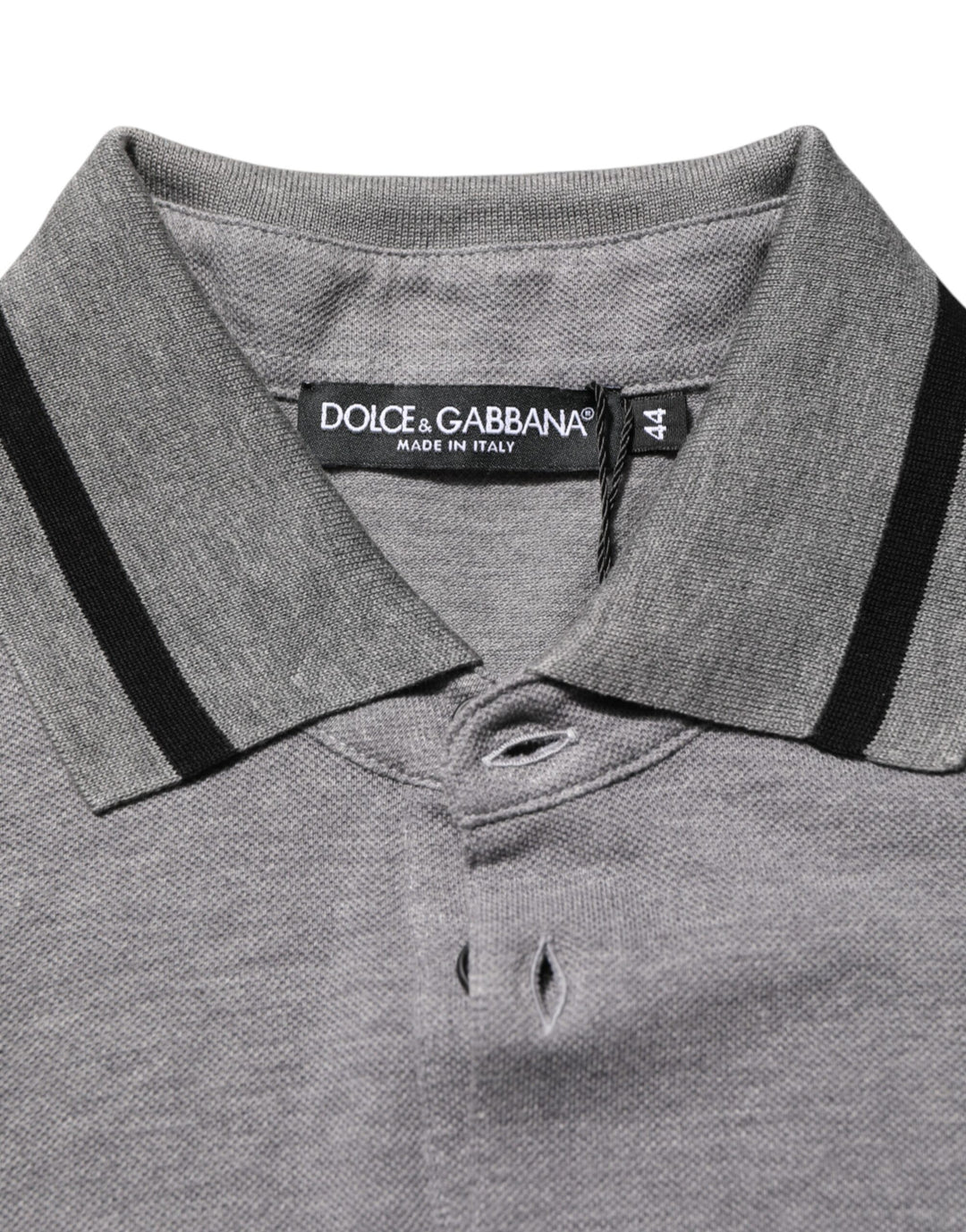 Dolce & Gabbana Gray Logo Embroidery Collared Polo T-shirt