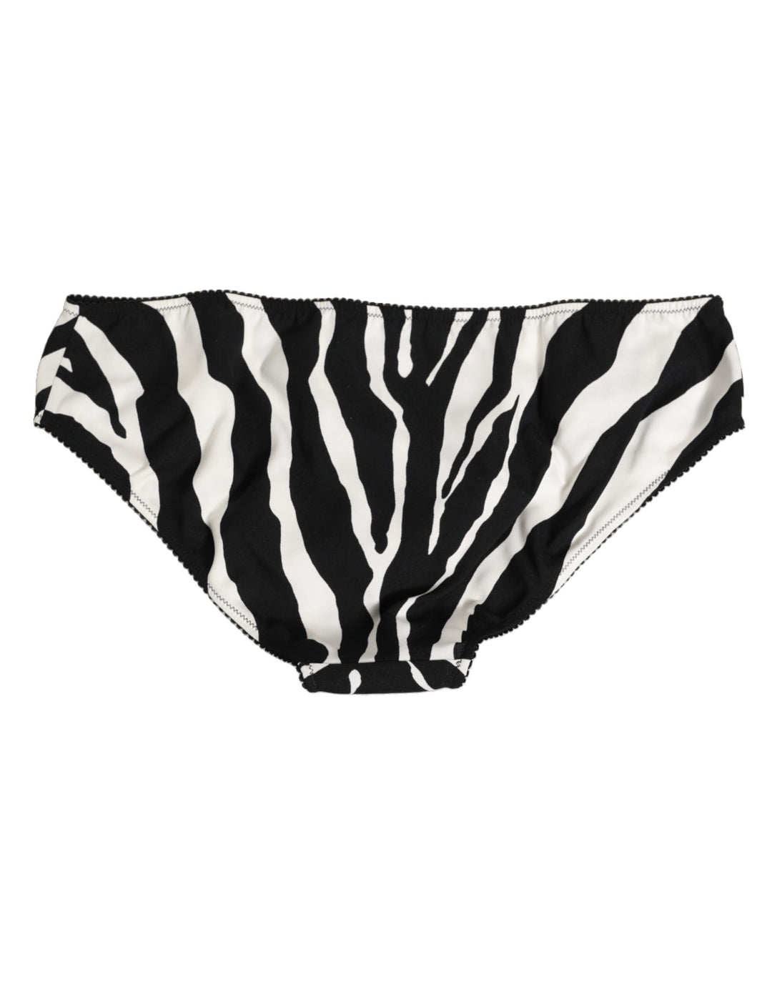 Dolce & Gabbana Black White Zebra Print Slip Briefs Underwear
