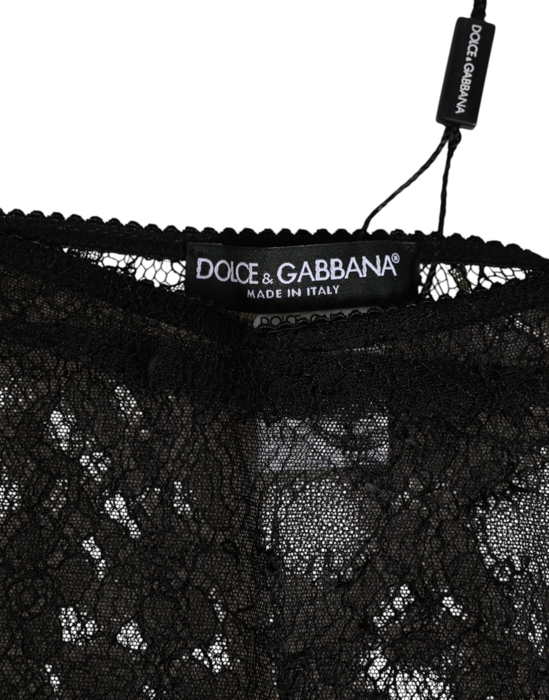 Dolce & Gabbana Black Nylon Stretch High Waist Panty Underwear