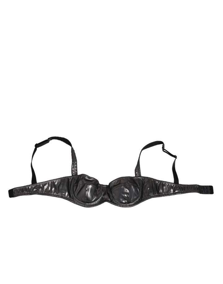 Dolce & Gabbana Black Acetate Stretch Balconette Bra Underwear