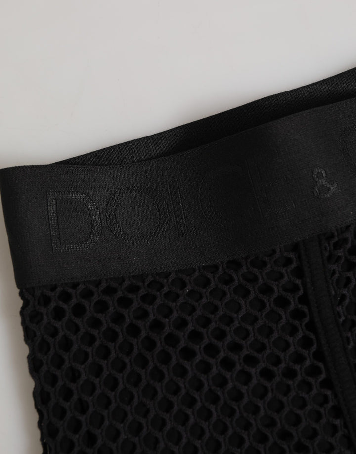 Dolce & Gabbana Black Cotton Logo Shorts Midi Trouser Underwear