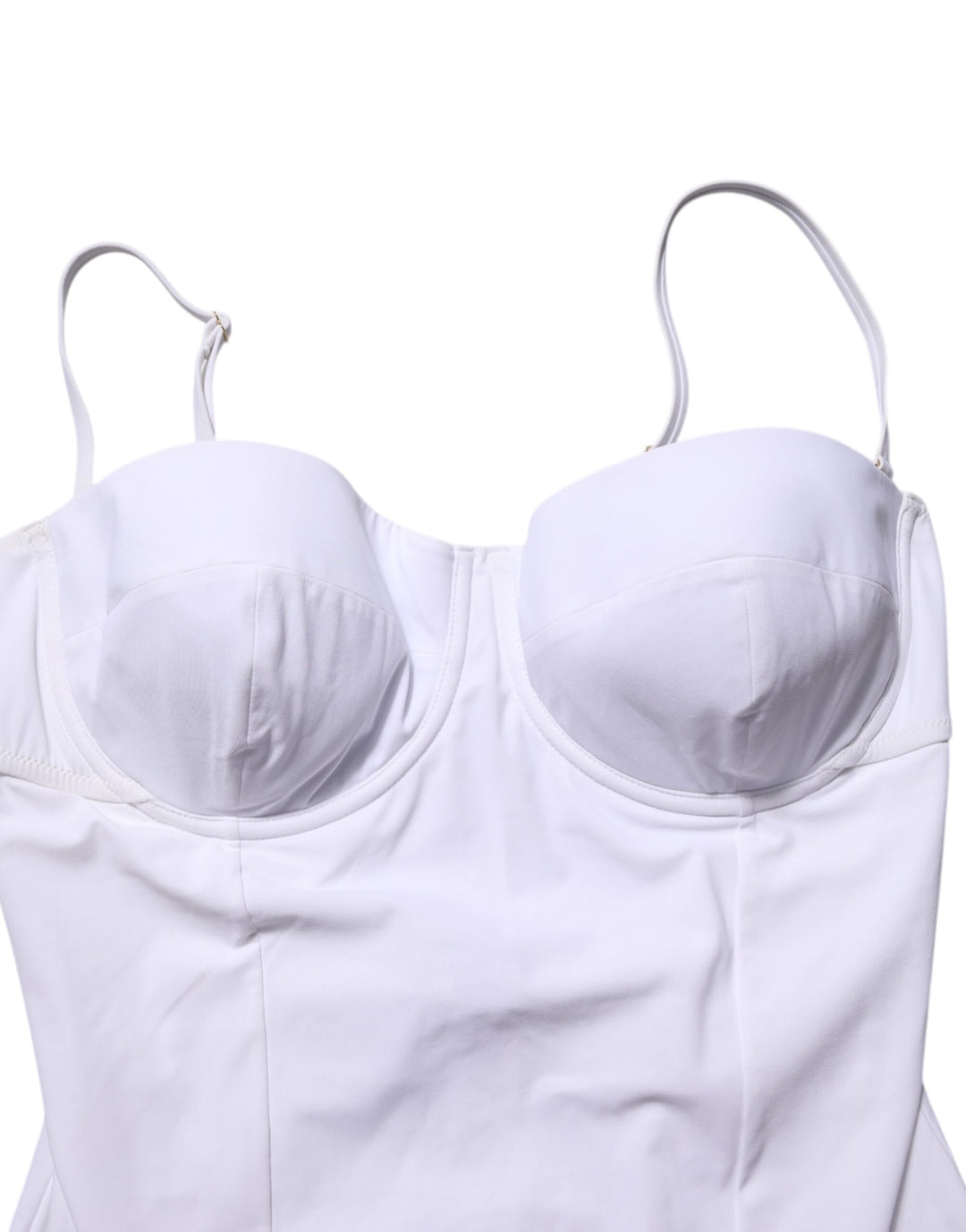Dolce & Gabbana White Padded Balconette One Piece Swimwear