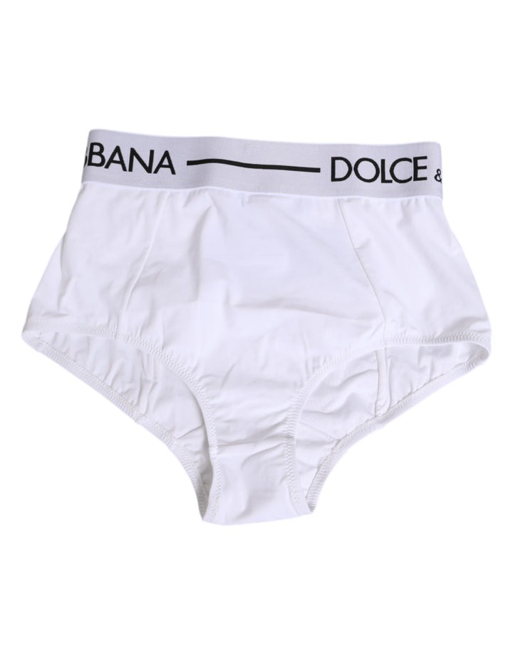Dolce & Gabbana White Nylon Logo Waistband Panty Underwear