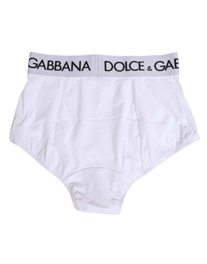 Dolce & Gabbana White Nylon Logo Waistband Panty Underwear