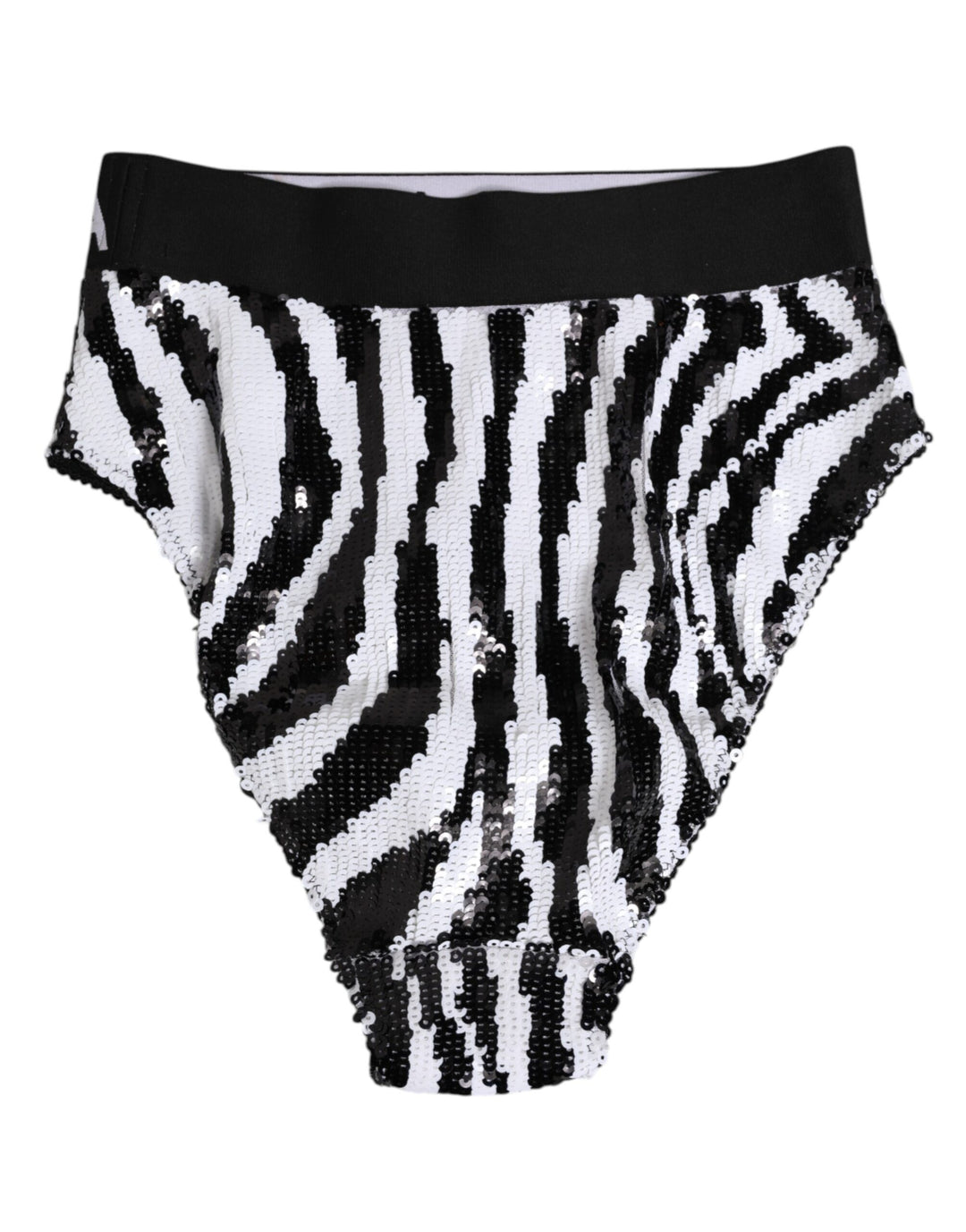 Dolce & Gabbana Black White Stripes High Waist Panty Underwear