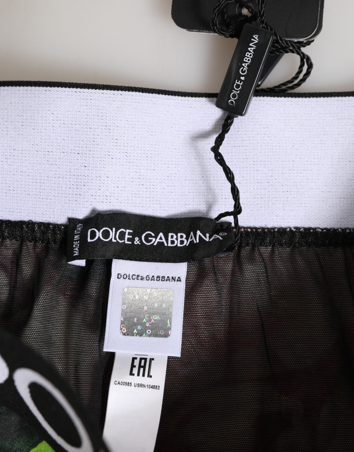 Dolce & Gabbana Black Floral Print High Waist Panty  Underwear