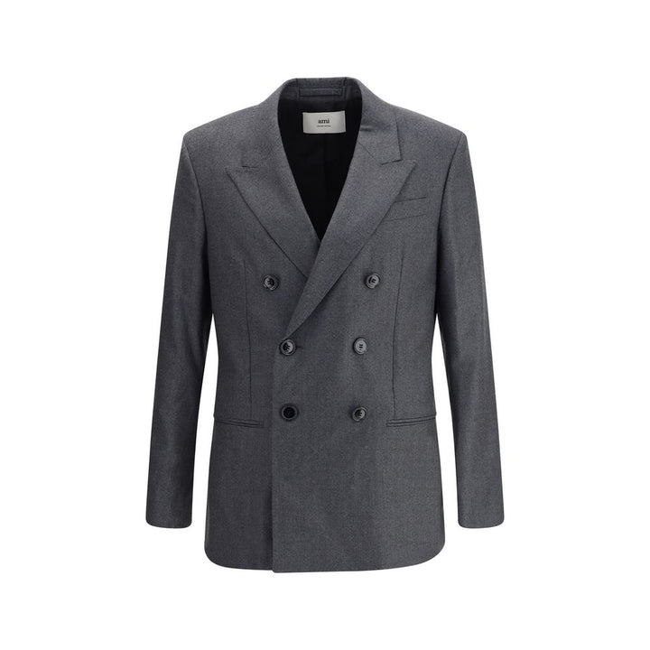 Ami Paris Double-breasted Blazer in Virgin Wool