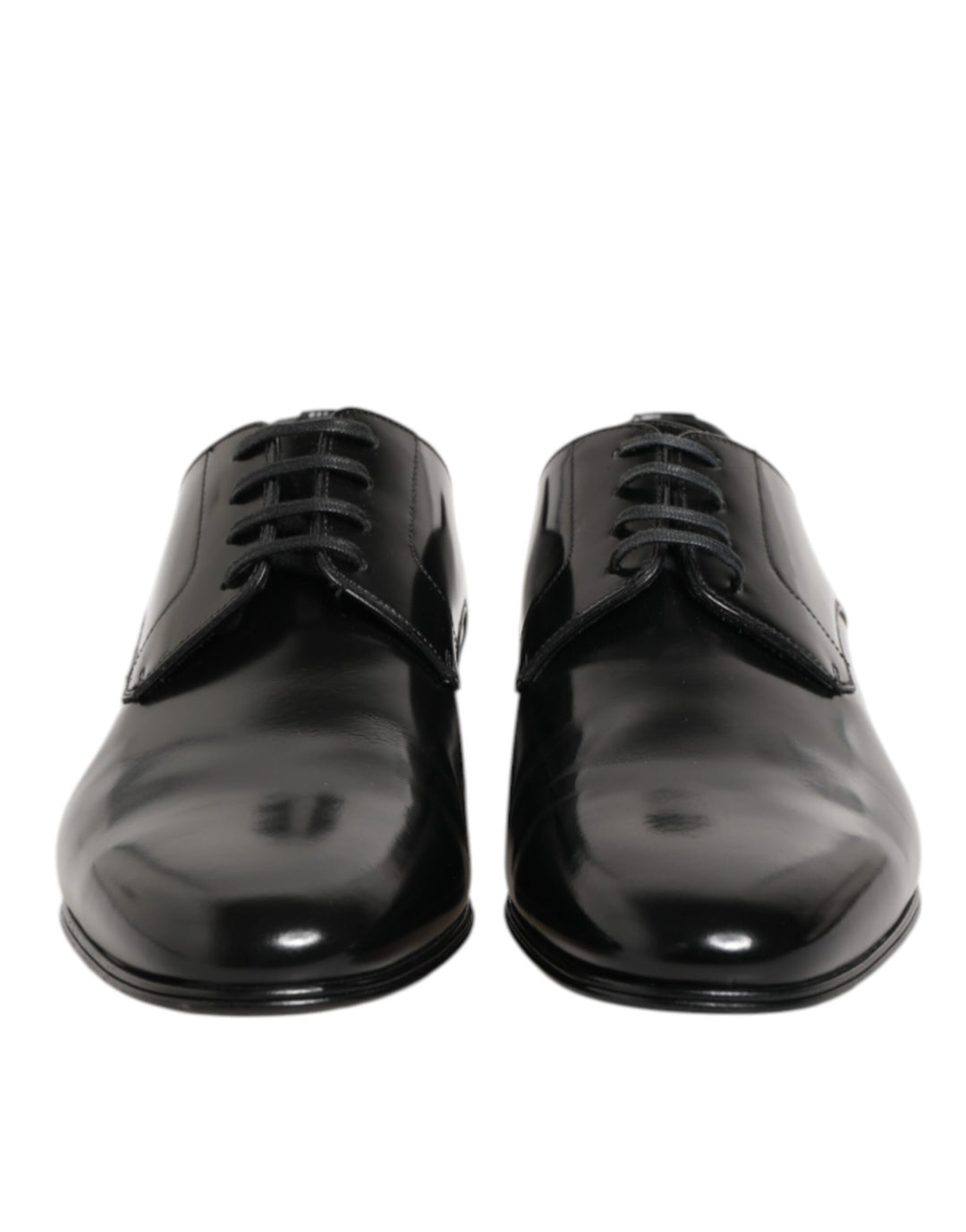 Dolce & Gabbana Black Calfskin Leather Derby Men Dress Shoes