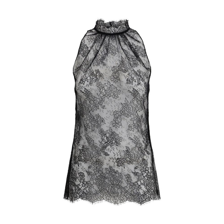Alexander McQueen Sleeveless black Lace Top