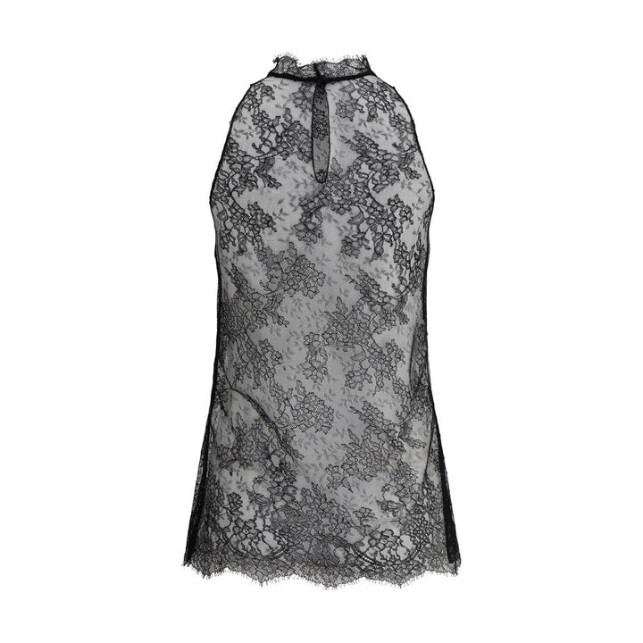 Alexander McQueen Sleeveless black Lace Top