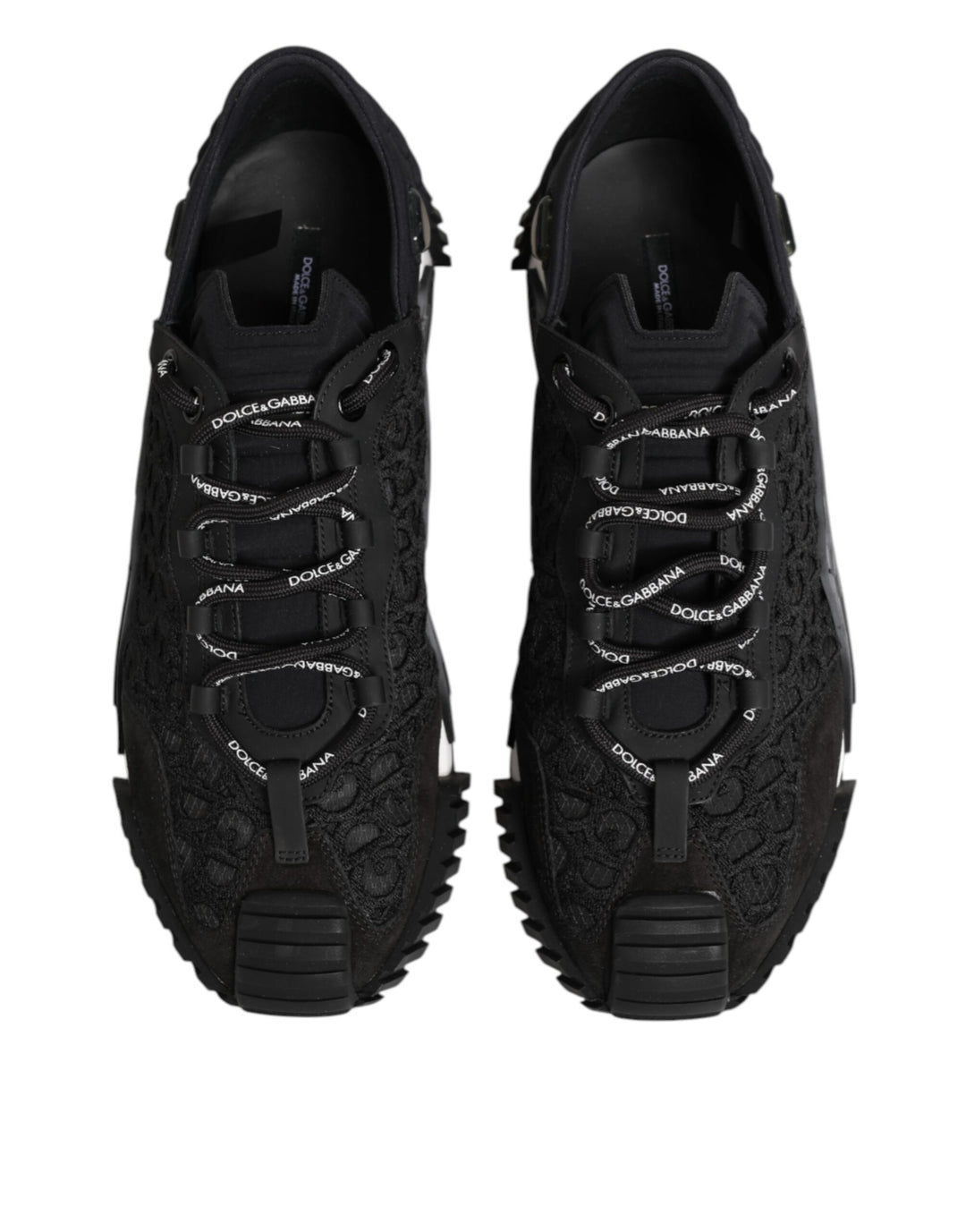 Dolce & Gabbana Black Logo Lace Low Top NS1 Sneaker Shoes