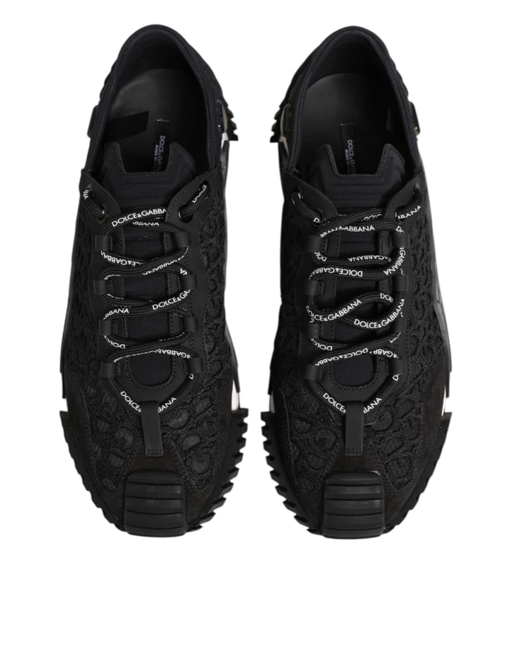 Dolce & Gabbana Black Logo Lace Low Top NS1 Sneaker Shoes