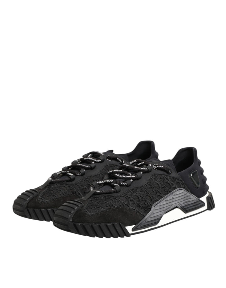 Dolce & Gabbana Black Logo Lace Low Top NS1 Sneaker Shoes