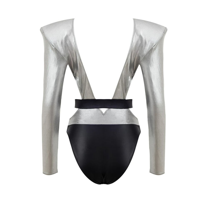 Dolce & Gabbana Gray Viscose One-Piece Swimsuit