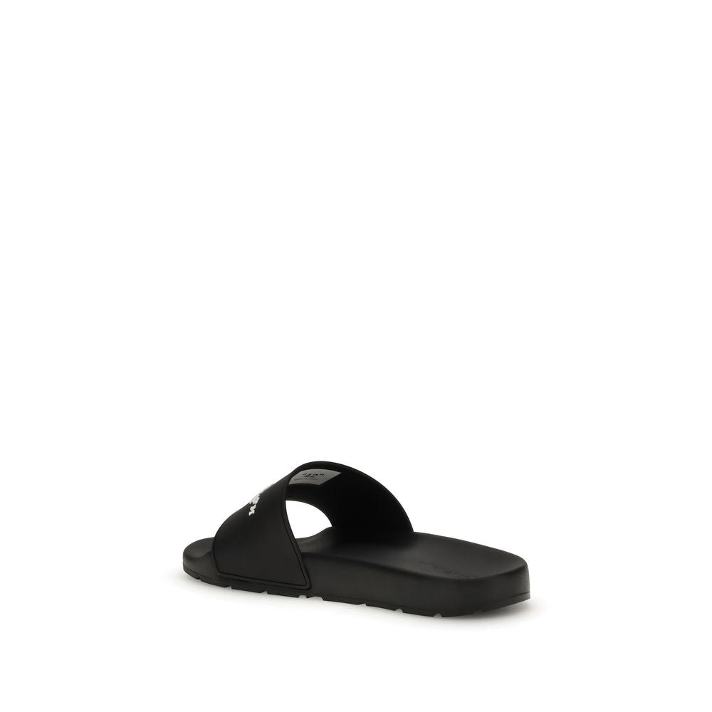 Off-White Black Slides with Bookish Logo