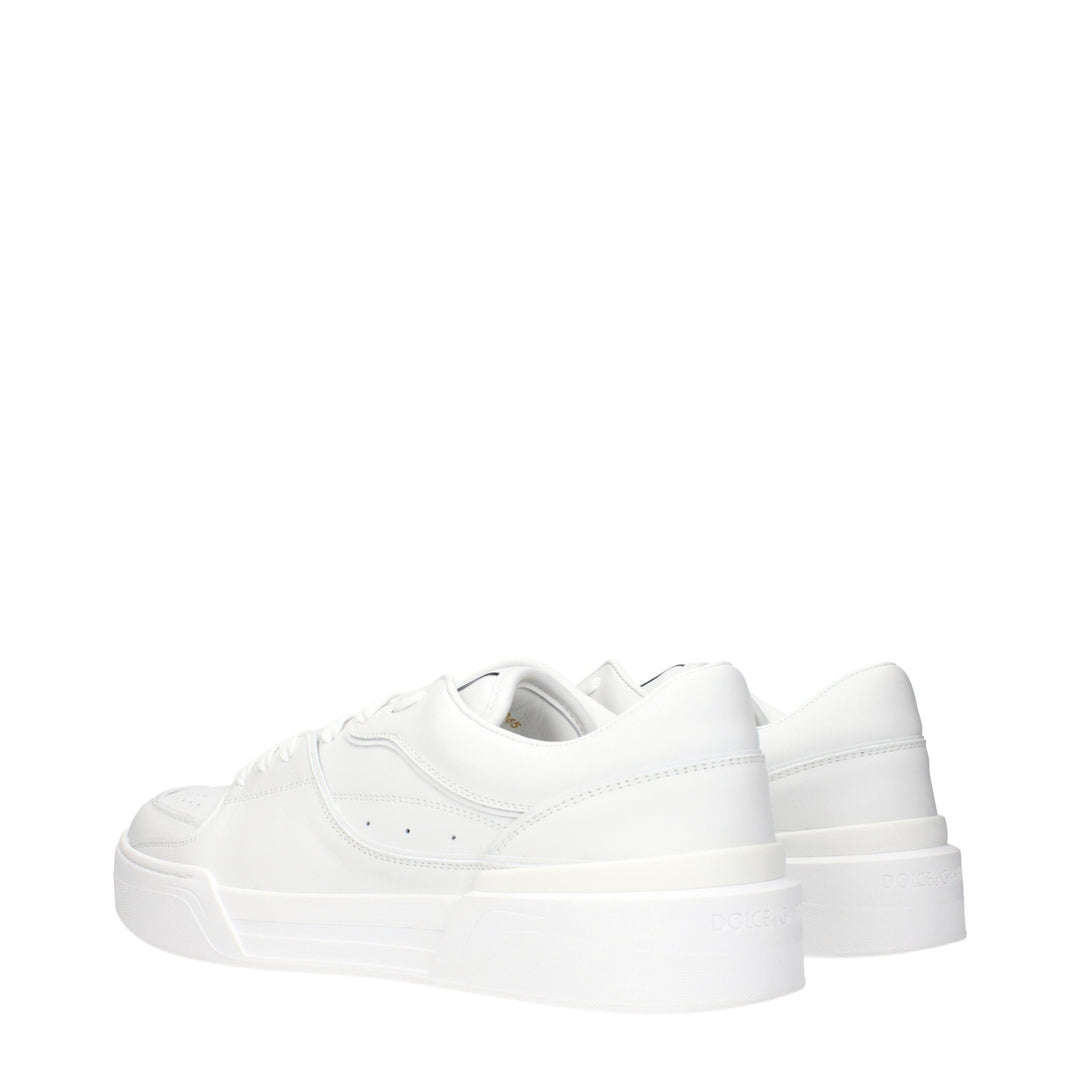 Dolce & Gabbana White Leather Low Tops