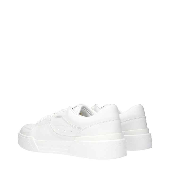 Dolce & Gabbana White Leather Low Tops