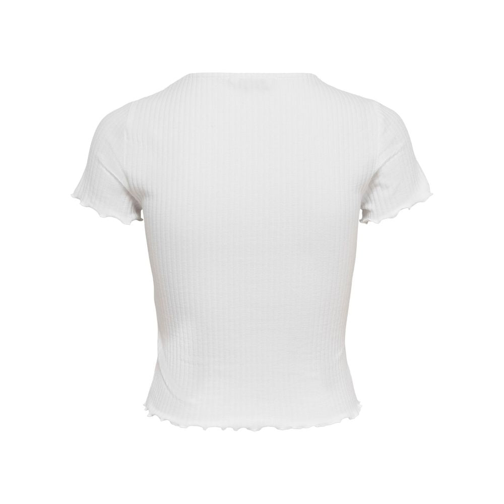 Only White Polyester T-Shirt