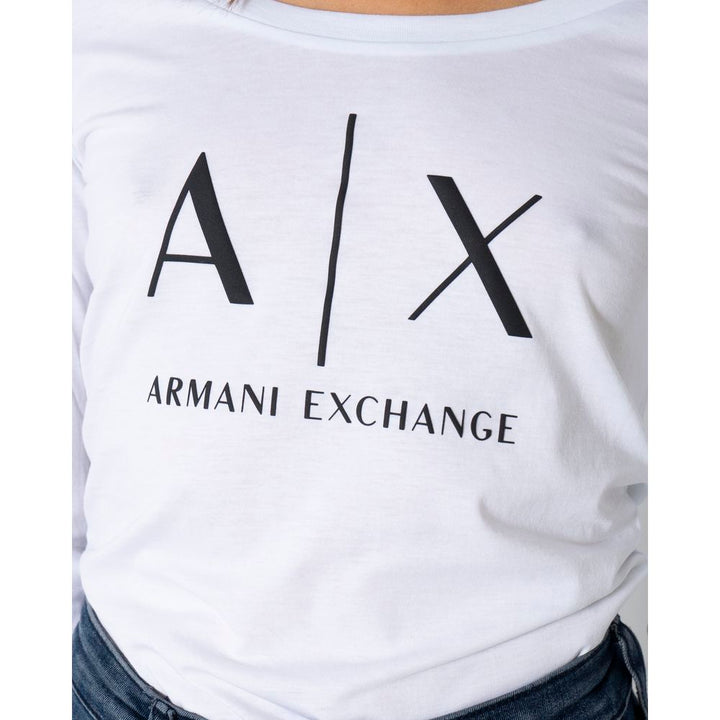 Armani Exchange White Cotton Long Sleeve