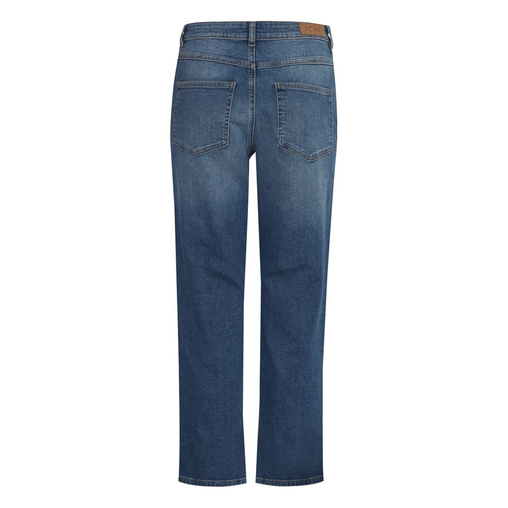 ICHI Blue Cotton Mom Jean