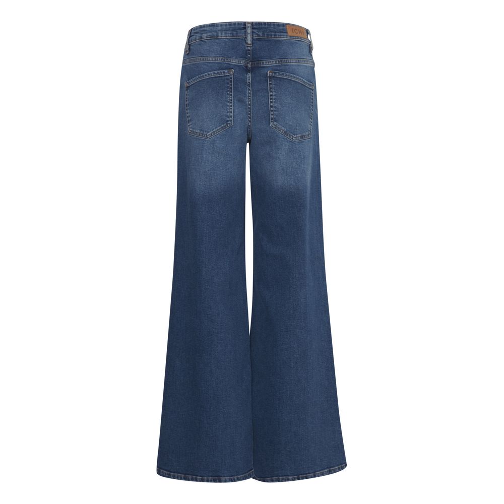 ICHI Blue Cotton Bootcut Jean