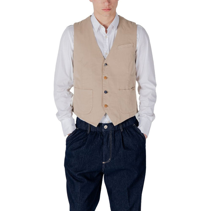 Gianni Lupo Beige Cotton Waistcoat