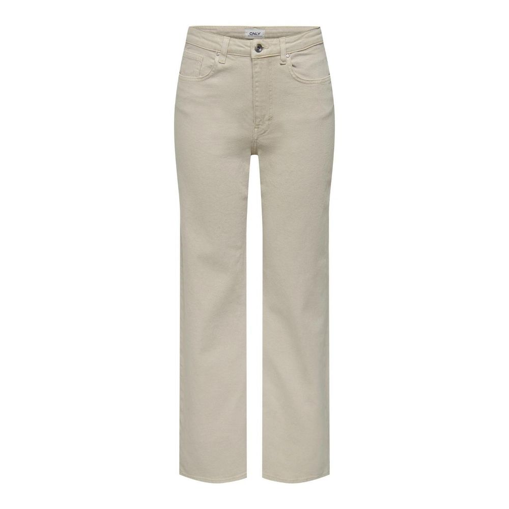 Only Beige Cotton Relaxed Fit Jean