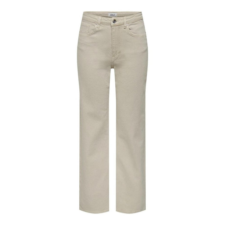 Only Beige Cotton Relaxed Fit Jean
