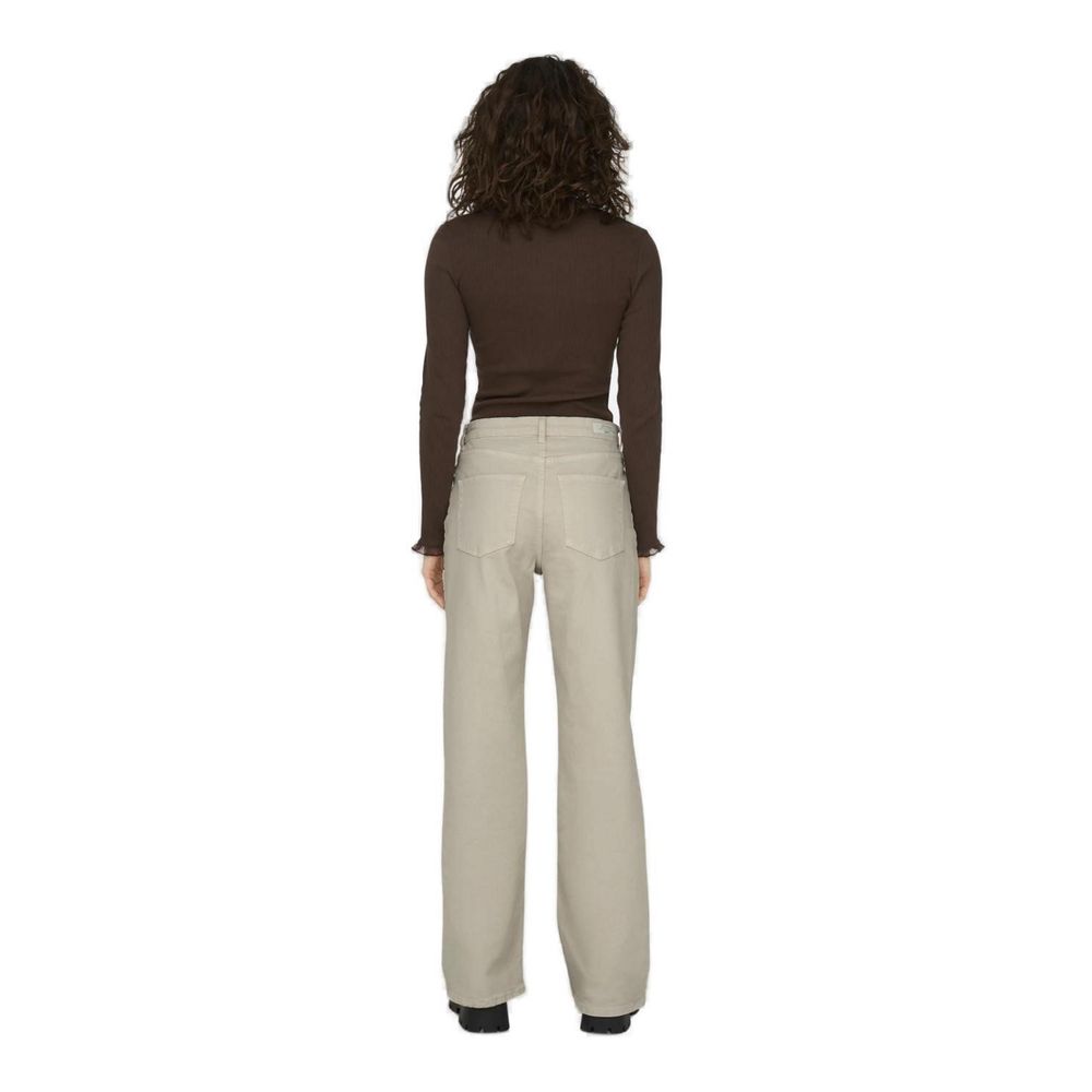 Only Beige Cotton Relaxed Fit Jean