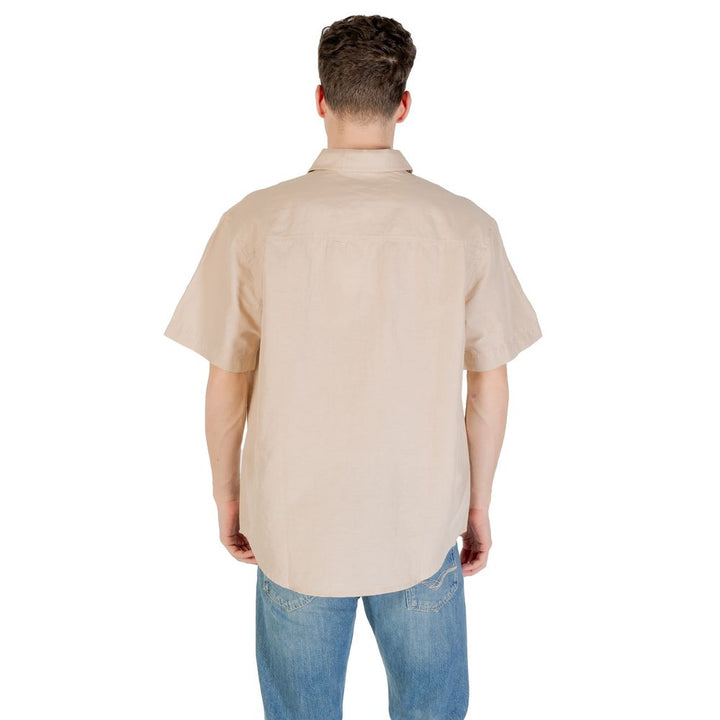 Calvin Klein Jeans Beige Linen Shortsleeve