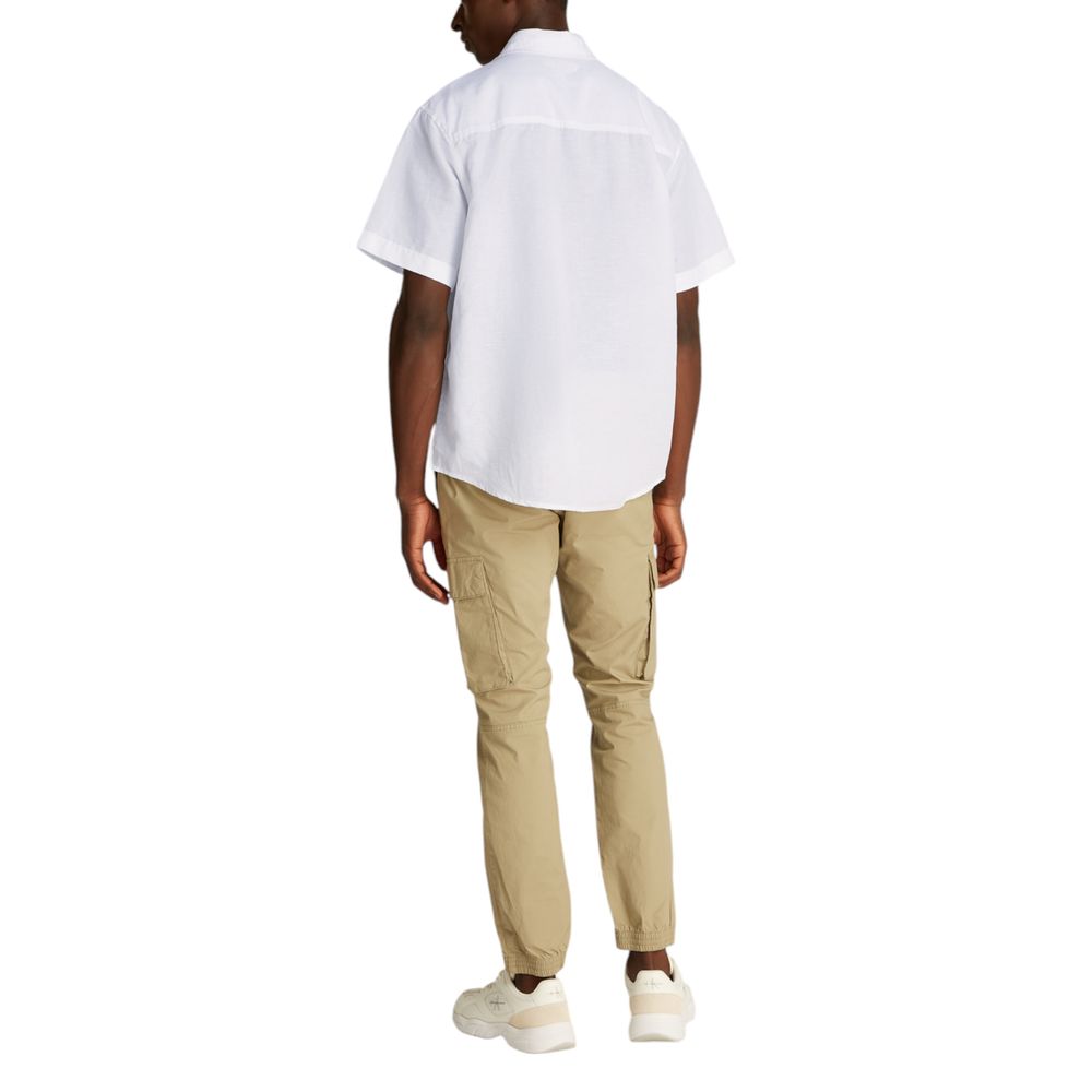 Calvin Klein Jeans White Linen Shortsleeve