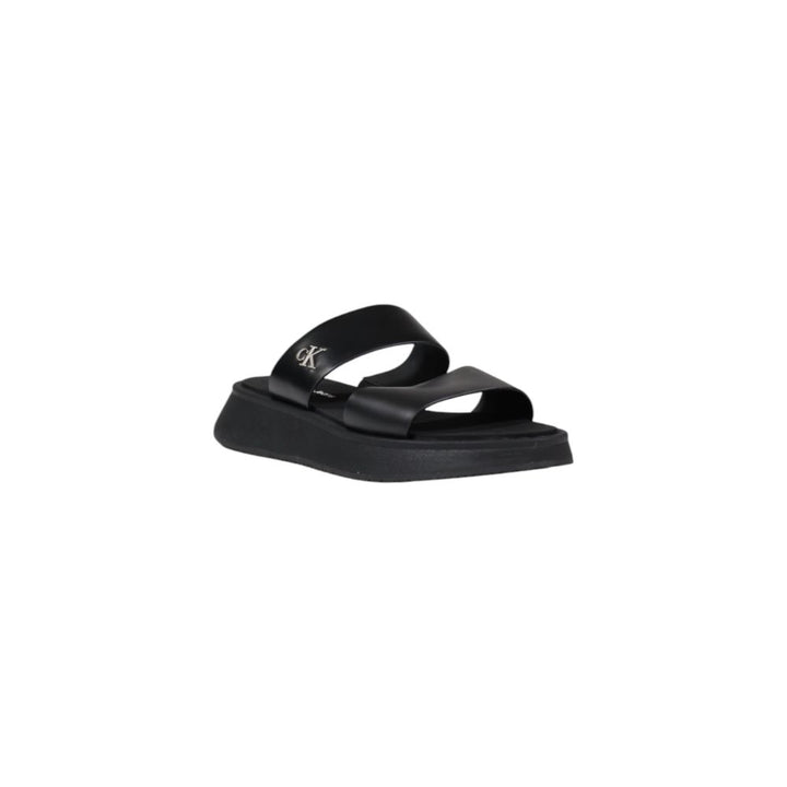 Calvin Klein Jeans Black Leather Sandal