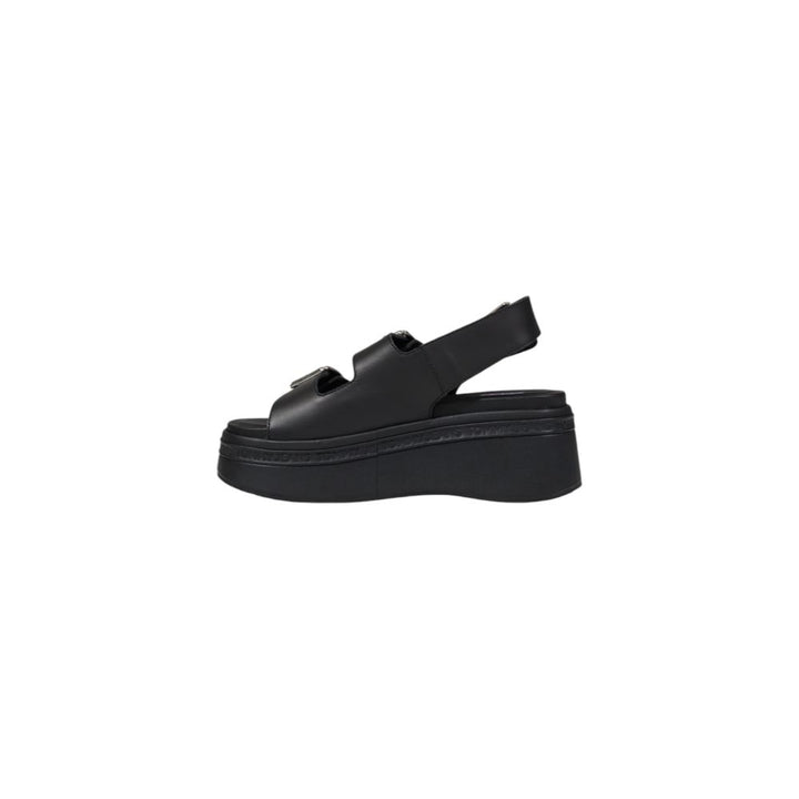 Tommy Hilfiger Jeans Black Leather Sandal