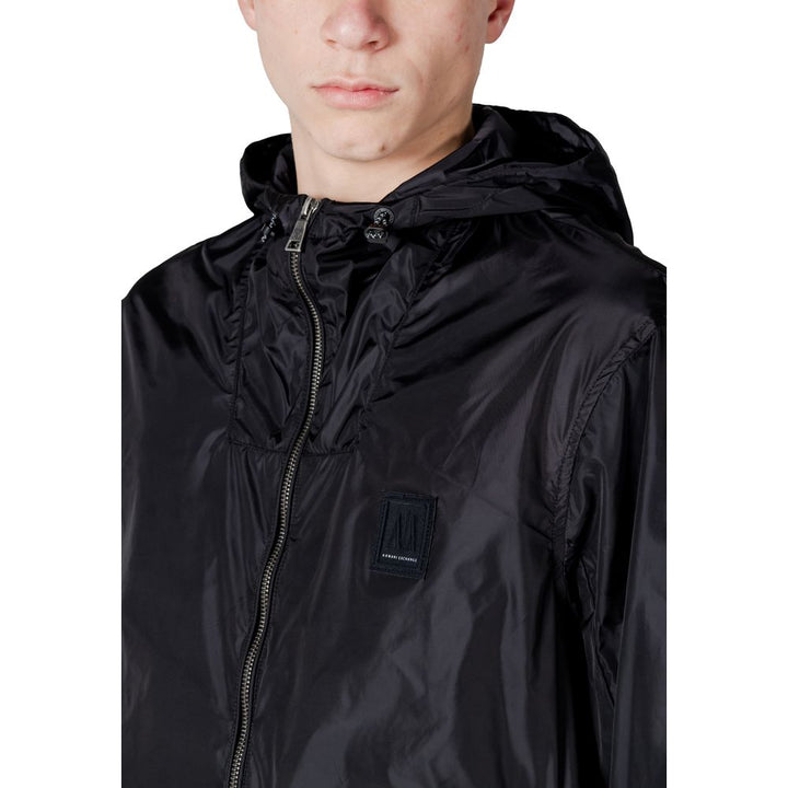 Armani Exchange Black Polyamide Jackets & Coat