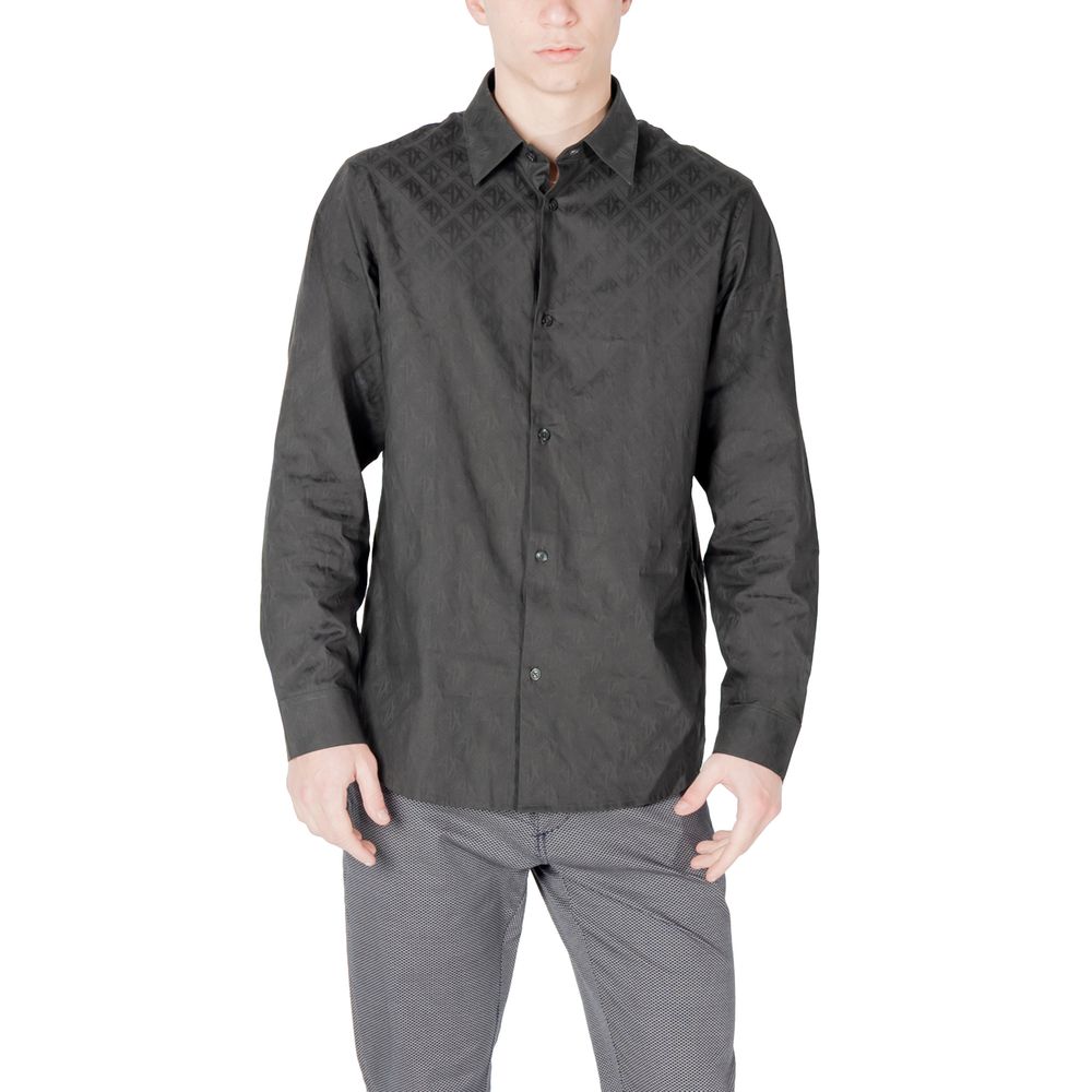 armani exchange dress shirts Armani Exchange Black Cotton Shirt, IT42