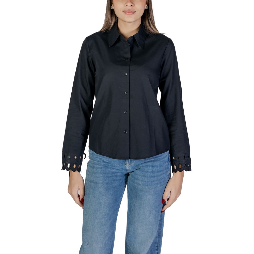 Jacqueline De Yong Black Cotton Shirt