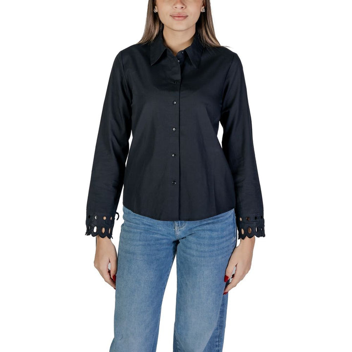 Jacqueline De Yong Black Cotton Shirt