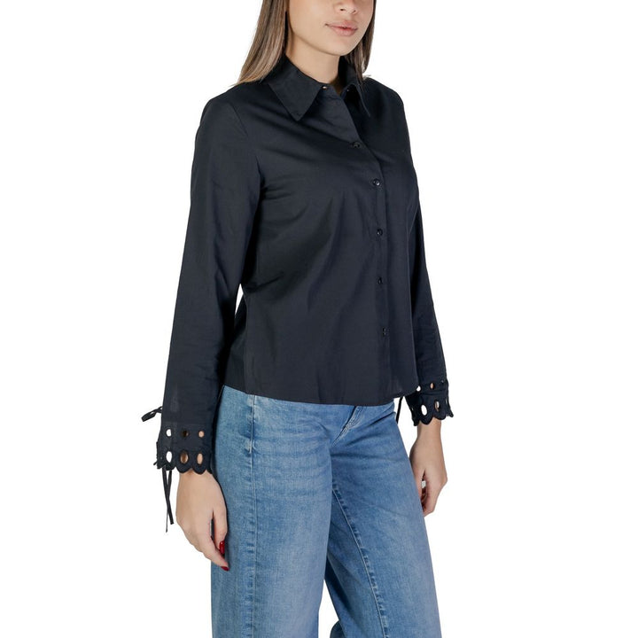 Jacqueline De Yong Black Cotton Shirt