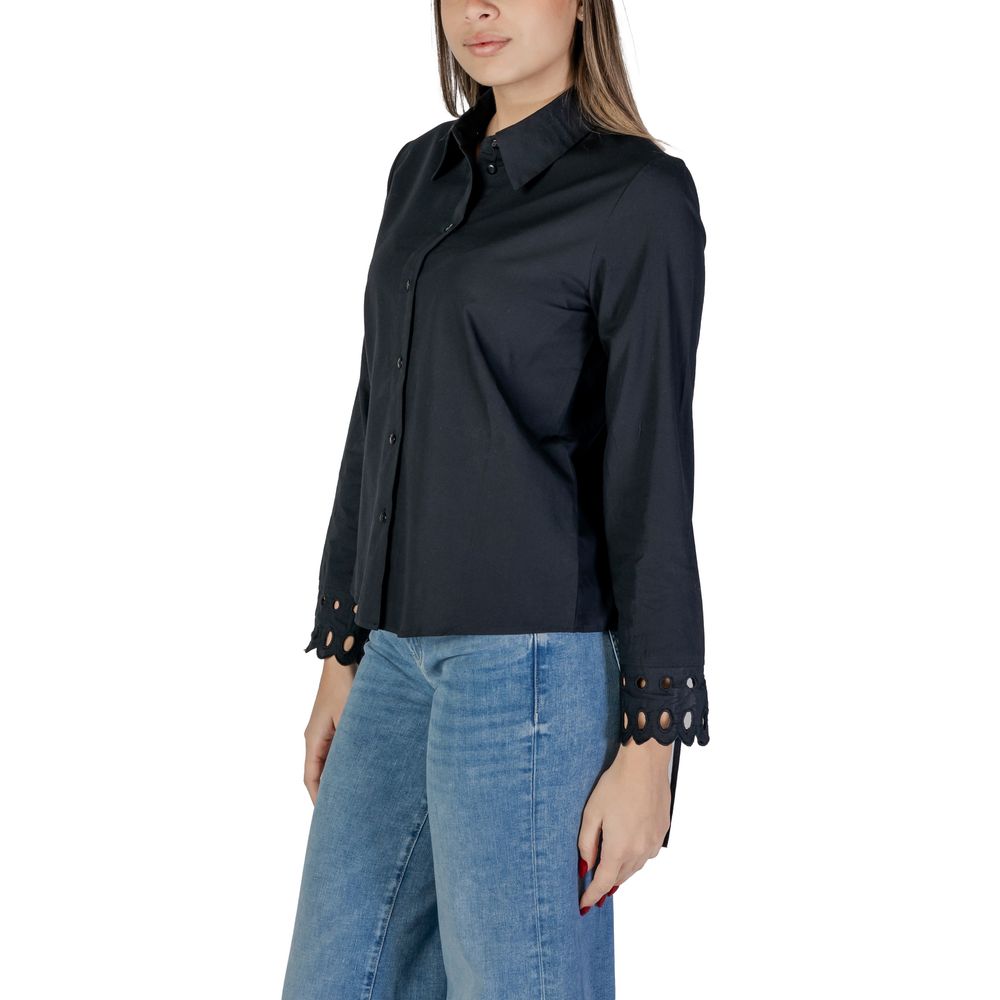 Jacqueline De Yong Black Cotton Shirt