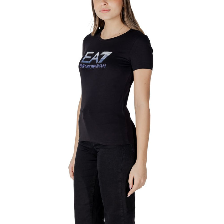 EA7 Emporio Armani Black Cotton T-Shirt