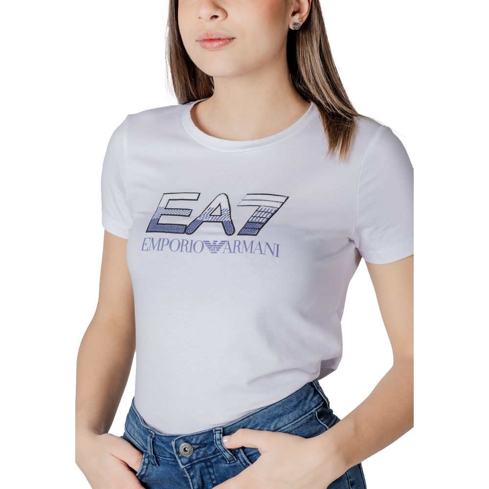 EA7 Emporio Armani White Cotton T-Shirt