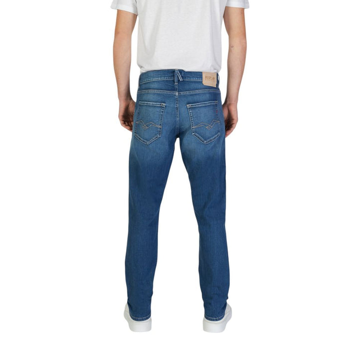 Replay Blue Cotton Slim Fit Jean